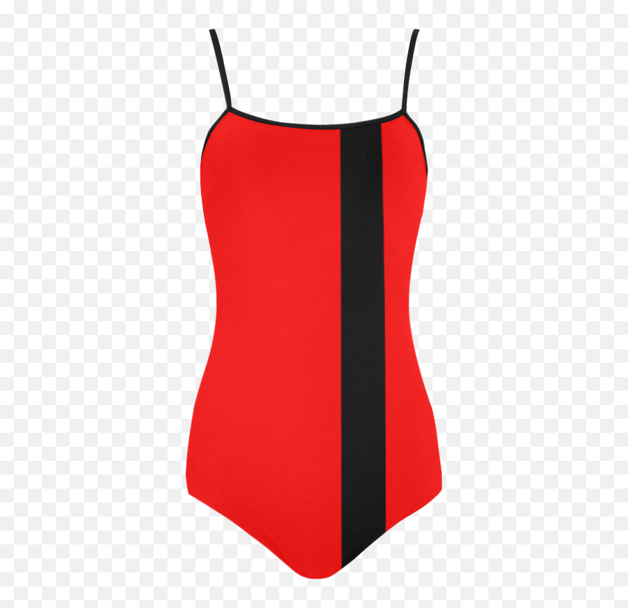 Black Stripe One Color Fire Red Strap Swimsuit Model S05 Id D392972 - Sleeveless Png,Black Stripe Png
