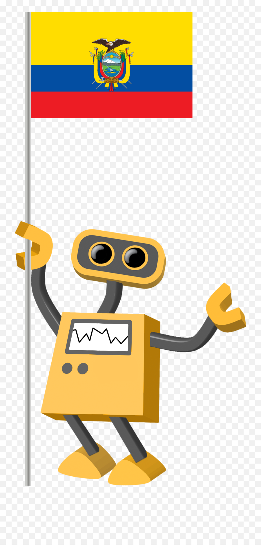 Robot 39 - Ec Flag Bot Ecuador Tim Tunisian Robot With Flag Png,Ecuador Flag Png