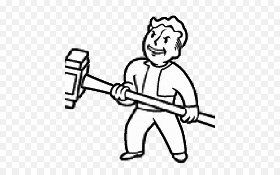 Download Click To Edit - Vault Boy Sledge Hammer Full Size Vault Boy Hammer Png,Vault Boy Transparent