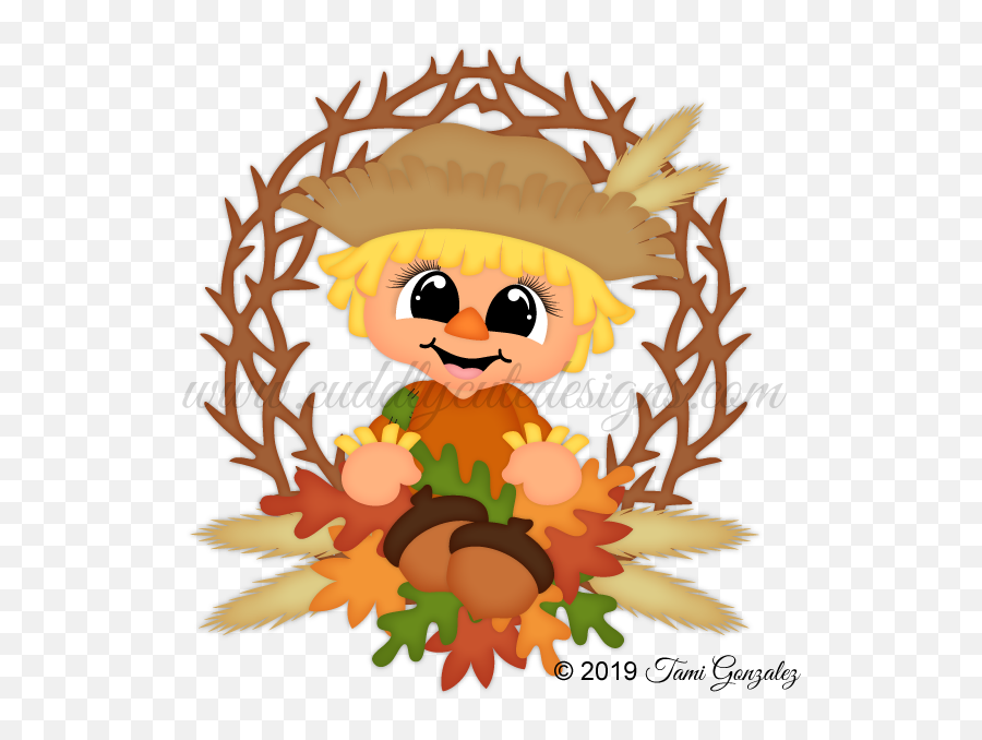 Scarecrow Wreath Fall Scrapbook - Happy Png,Scarecrow Transparent