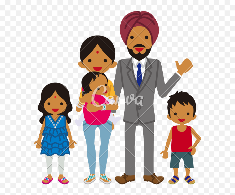 Young Family Indian - Icons By Canva Cartoon Indian Family Clipart Png,Family Icon Png
