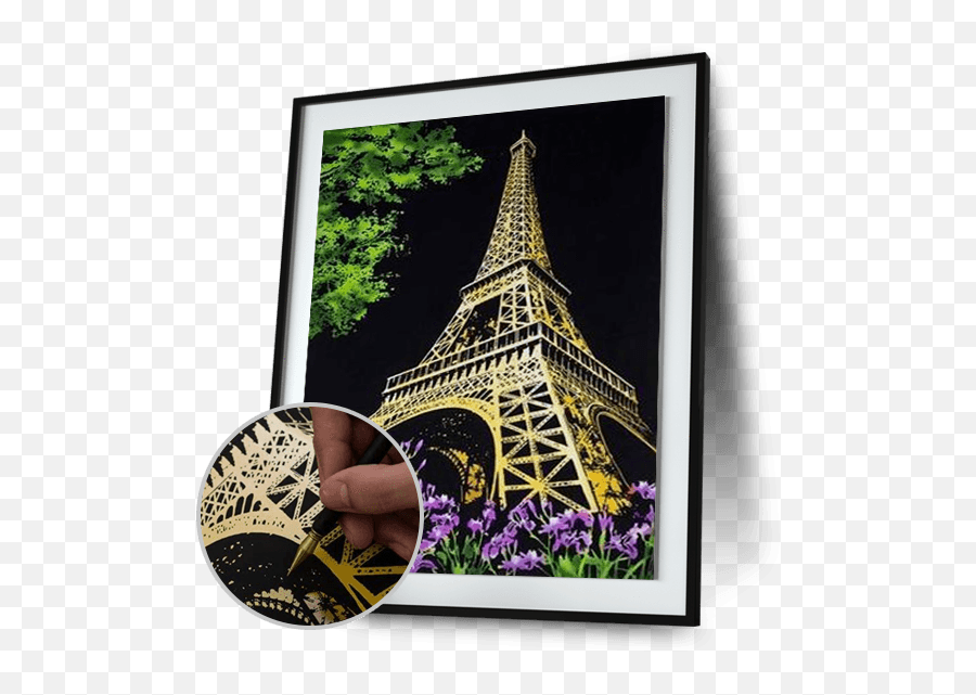 Eiffel Tower - Scratch Art Png,Eiffel Tower Transparent