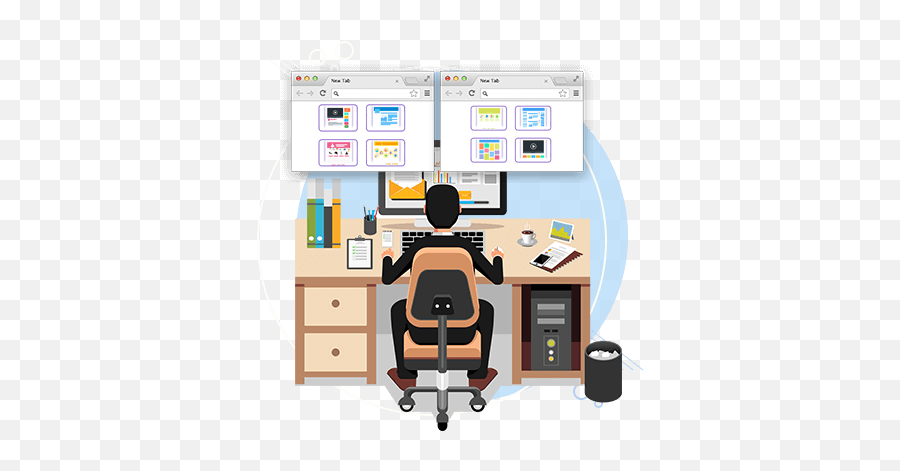 Employee Desktop Live Viewer Software - Businessman Sending Emails Png,Dual Monitor Icon