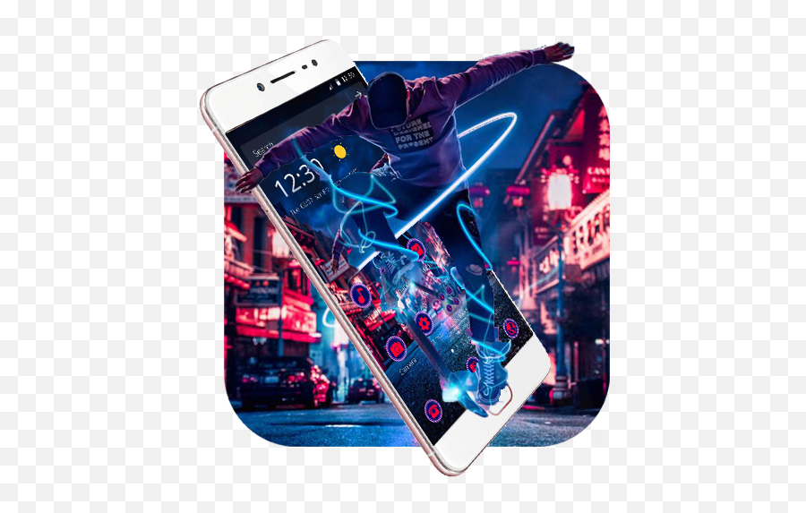 Neon Street Handsome Boy Theme Apk 112 - Download Apk Cool Wallpaper Skateboard Png,Handsome Icon