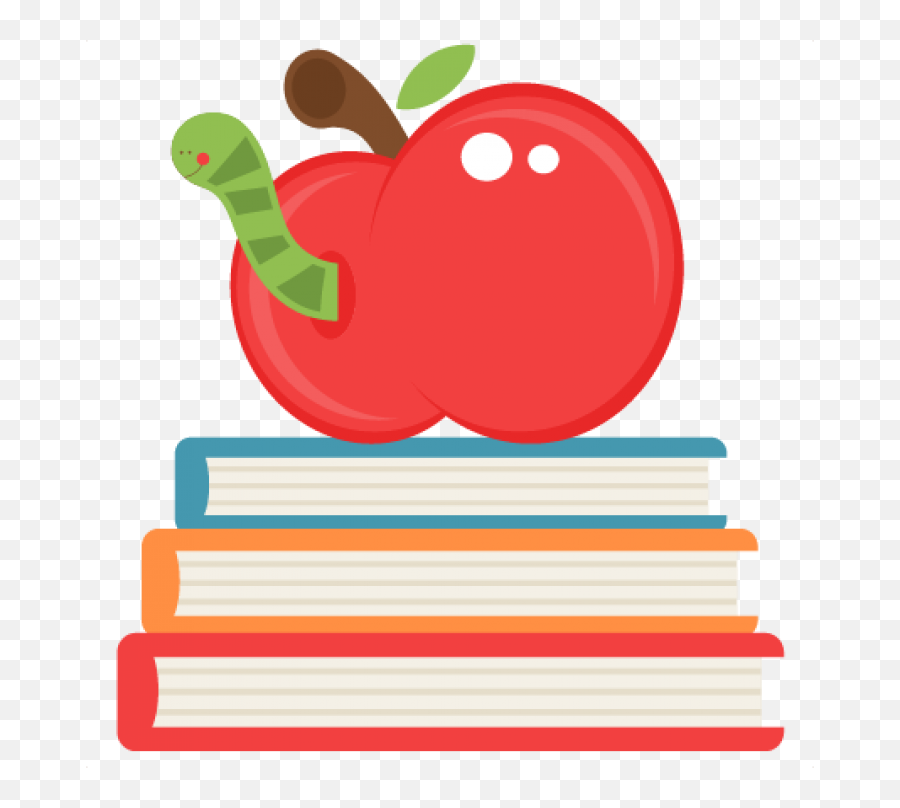 Transparent Apple And Book - Cute Books Clipart Png,Book Clipart Png