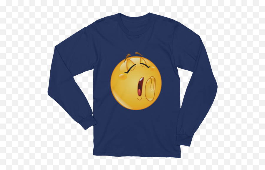 Unisex Yawn Emoji Long Sleeve T - Shirt What Devotion Federal Reserve T Shirt Png,Yawn Icon