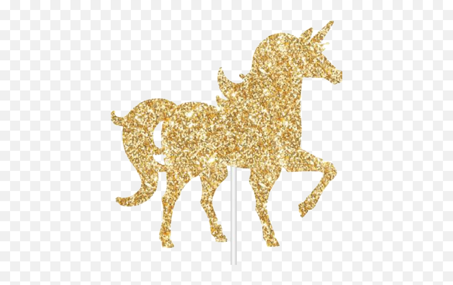 Gold Glitter Unicorn Cake Topper - Just For Kids Glitter Gold Unicorn Png,Sparkle Emoji Transparent
