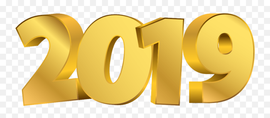 2019 Golden Digits Happy New Year - Gold Transparent New Year 2019 Png,Happy New Year 2019 Png