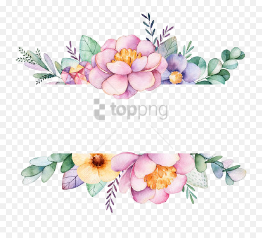Free Png Watercolor Flowers Frame Image With Transparent - Frame Flower Border Png,Flower Frame Png