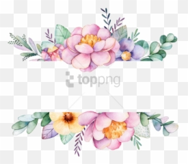 Free Png Watercolor Flowers Frame Image With Transparent - Border