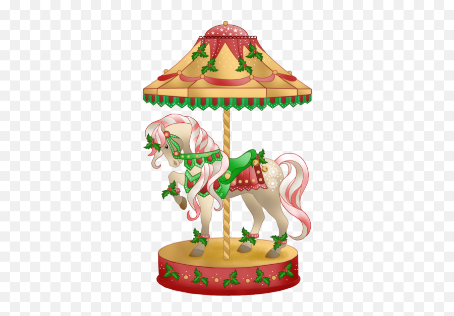 Christmas Carousel Horse Clip Art - Carousel Animated Christmas Carousel Horse Clipart Png,Horse Transparent Background