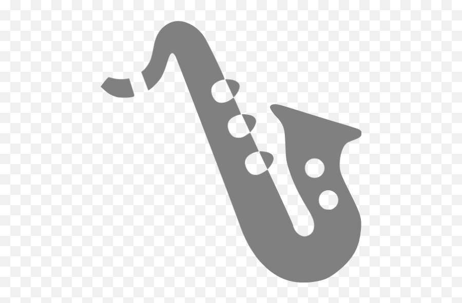Gray Alto Saxophone Icon - Black Saxophone Clipart Png,Saxophone Transparent