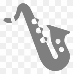 Gray Alto Saxophone Icon - Black Clipart png
