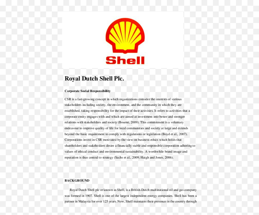 Doc Royal Dutch Shell Plc Lijia Wei - Academiaedu Shell Png,Shell Gas Logo