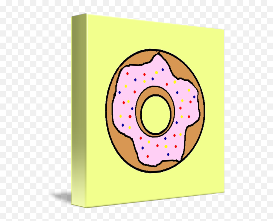 Pink Donut With Yellow Background By - Doughnut Png,Donuts Transparent Background