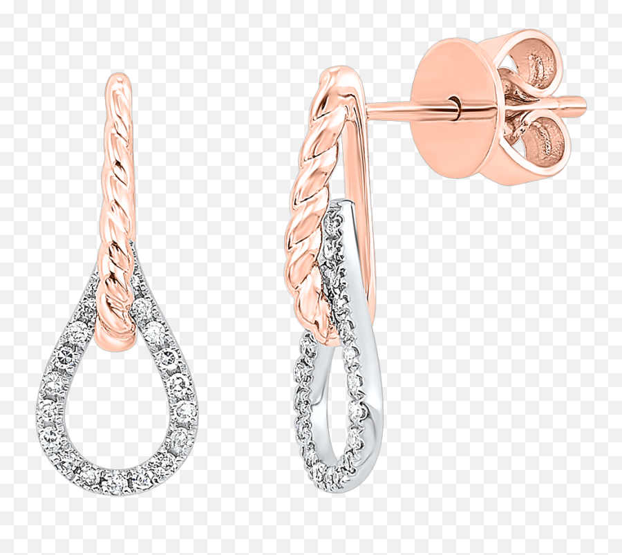 Interlocking Diamond Earrings - Solid Png,Diamond Earrings Png