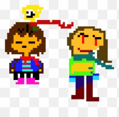 Swapshift Friskchara And Flowey Pixel Art Maker - Underfell Frisk Sprite Png,Frisk Transparent