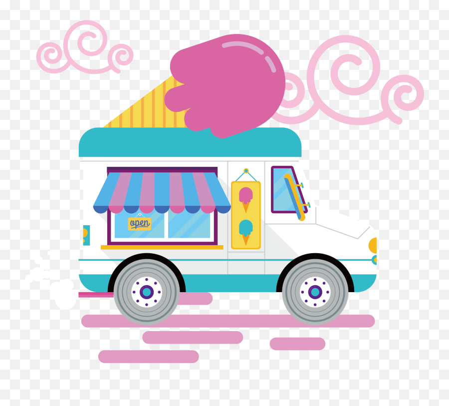 Ice Cream Van Car Big Gay Driving - Clipart Ice Cream Truck Png,Ice Cream Truck Png