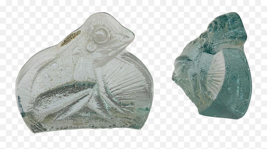 Blenko Glass Frog Bookends - Artifact Png,Scarce Transparent