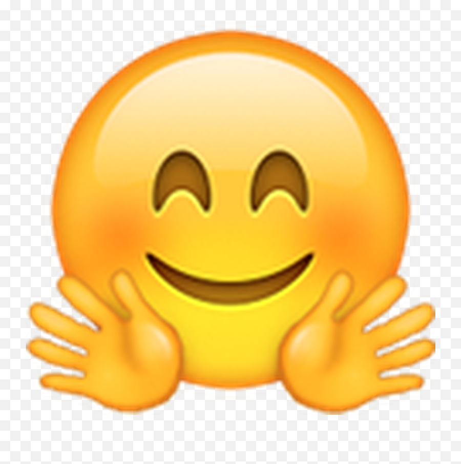 Hug Emoji Iphone Transparent Png Image - Happy Face Emoji With Hands,100 Emoji Transparent