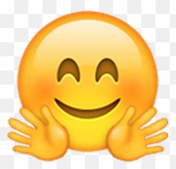 Hug Emoji Iphone Transparent Png Image - Happy Face Emoji With Hands,100 Emoji Transparent
