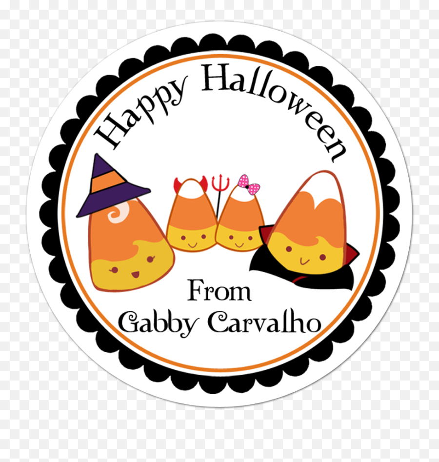 Candy Corn Family Personalized Halloween Sticker - Air Balloon Baby Shower Stickers Png,Candy Corn Png
