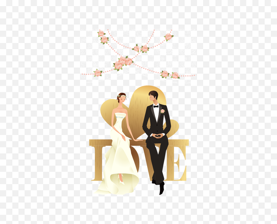 Groom And Bride Transparent Background Png - Cartoon Wedding Animated  Wedding Couple Png,Married Couple Png - free transparent png images -  