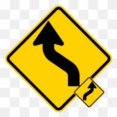 Construction Reverse Curve Leftright Sign - Striping png