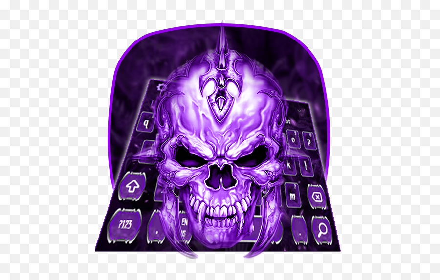 Purple Neon Skull Keyboard Apk 10001002 - Download Apk Supernatural Creature Png,Purple Fire Icon