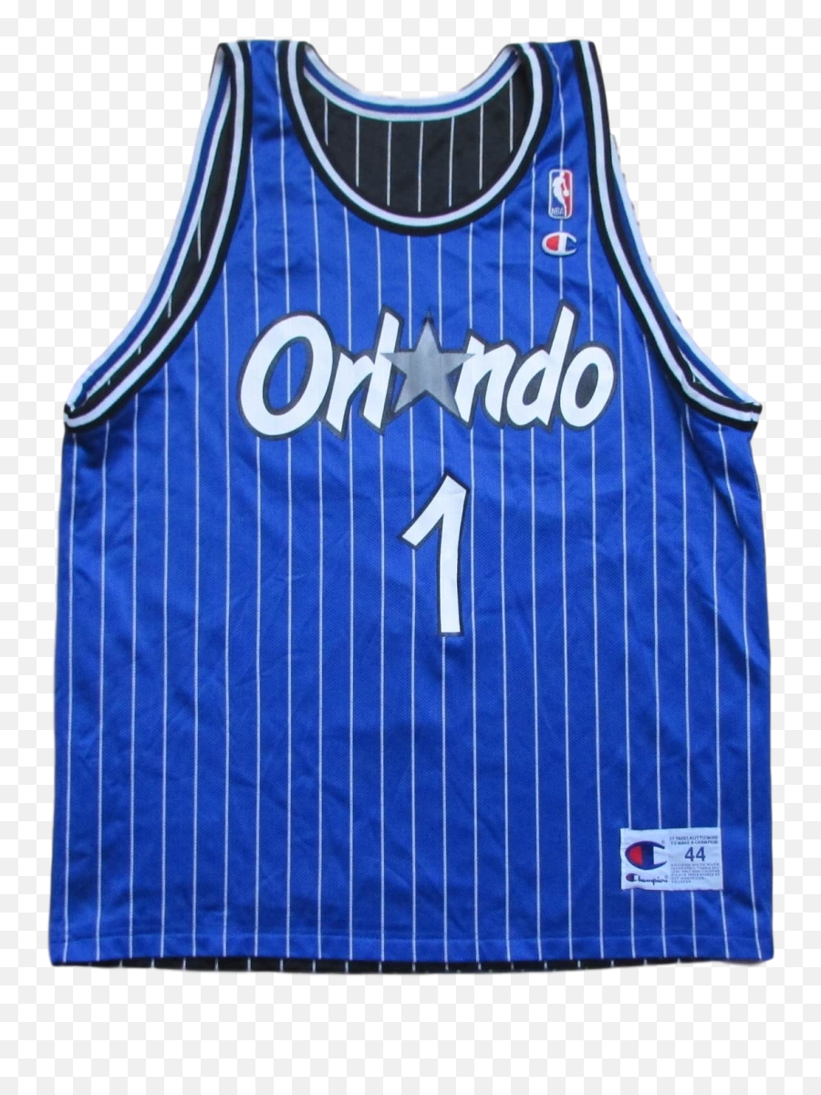 Orlando Magic Anfernee Hardaway Reversible Champion Jersey Pinstripes Sz 44 - Penny Hardaway Png,Orlando Magic Logo Png