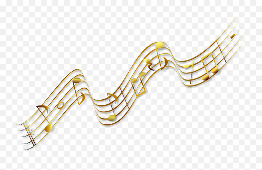 Free Music Staff Transparent Background - Gold Music Notes Clipart Png,Music Lines Png