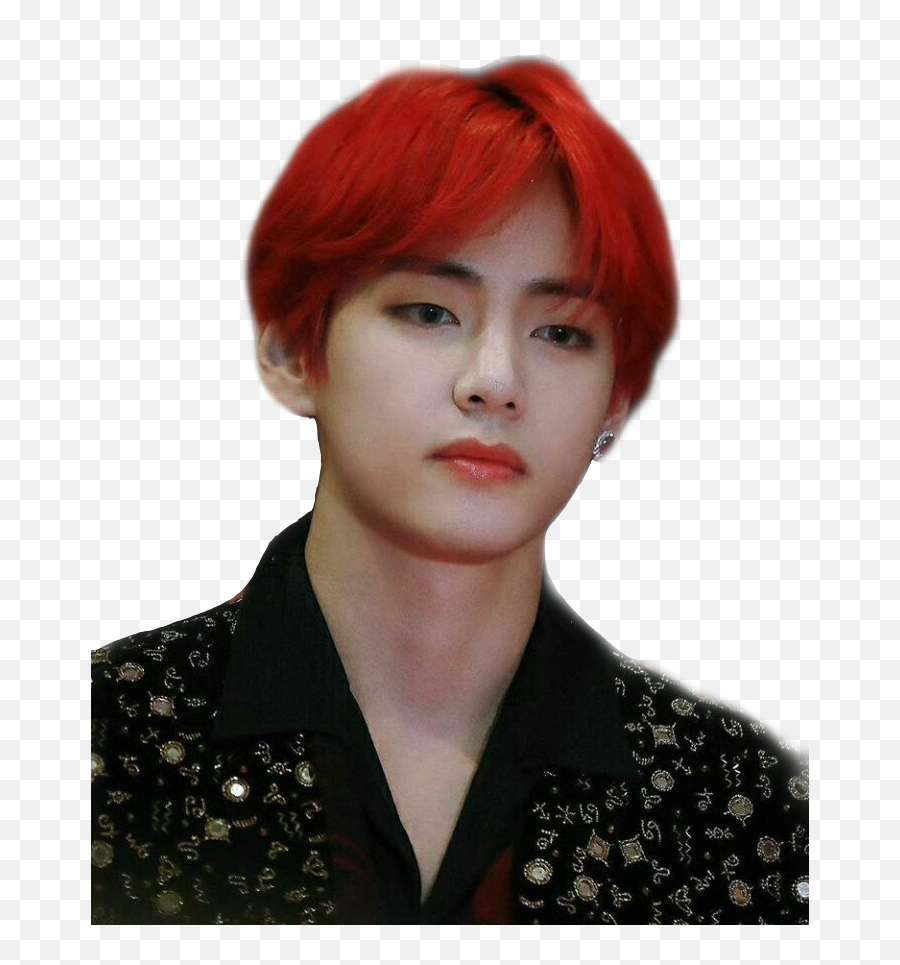 Image About Kpop In Cool Sh I T By Saraah - Taehyung Red Hair Png,Taehyung Transparent