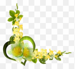Corners Borders Yellow Flowers - Corner Border Png