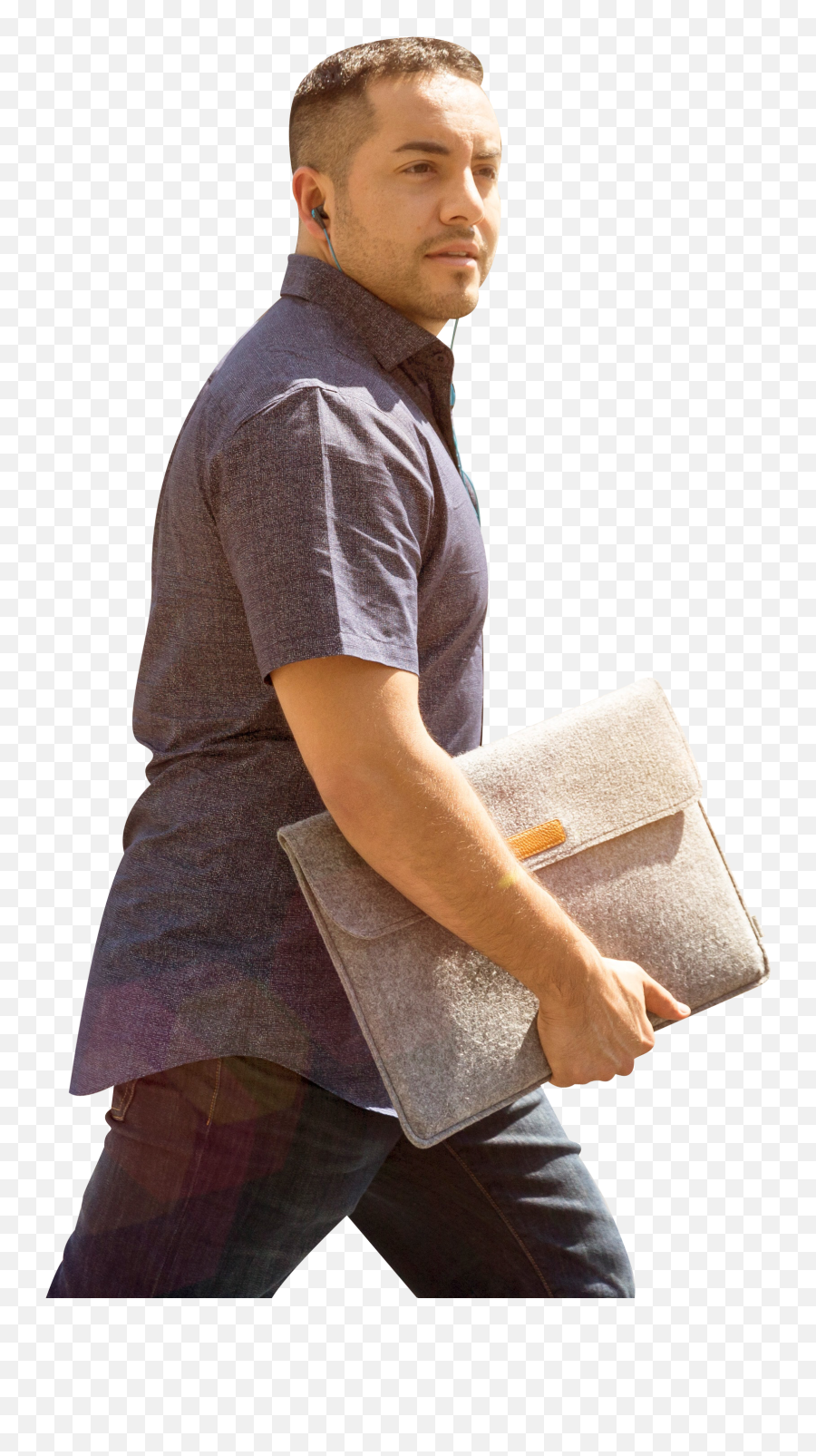 Man Holding Brown Folder Transparent Background Png - Free Standing,Folder Png