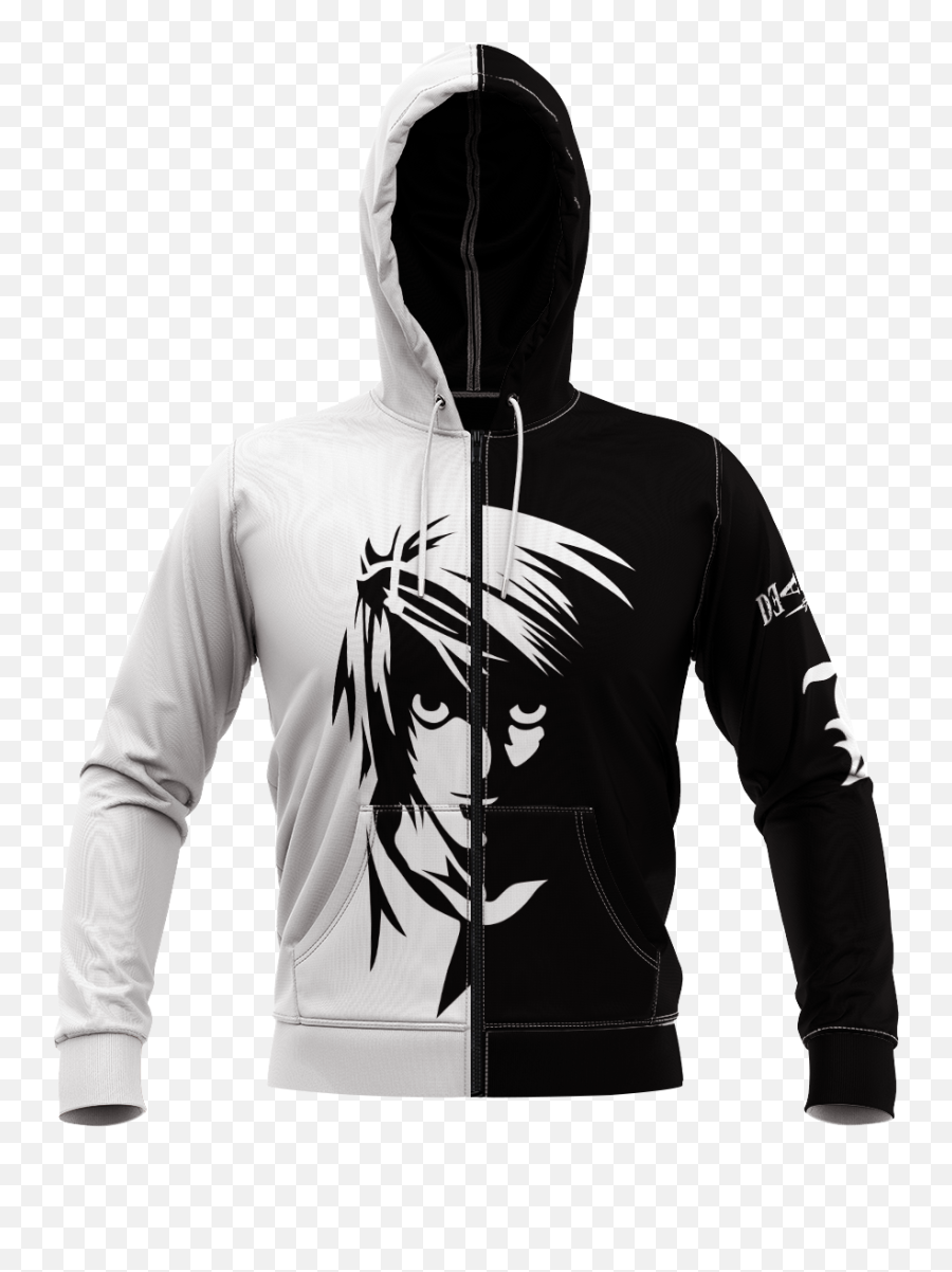 Death Note L Unisex Zipped Hoodie - Hoodie Png,Light Yagami Png