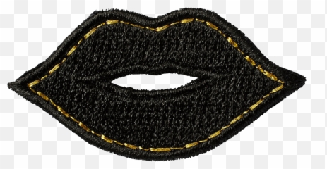 Download Black U0026 Gold Lips Sticker Patch - Lipstick Full And Png