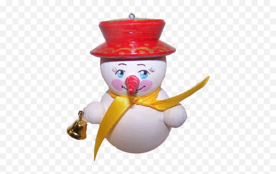 Download Snowman With Bell U0026 Yellow Ribbon - Clown Full Clown Png,Yellow Ribbon Png