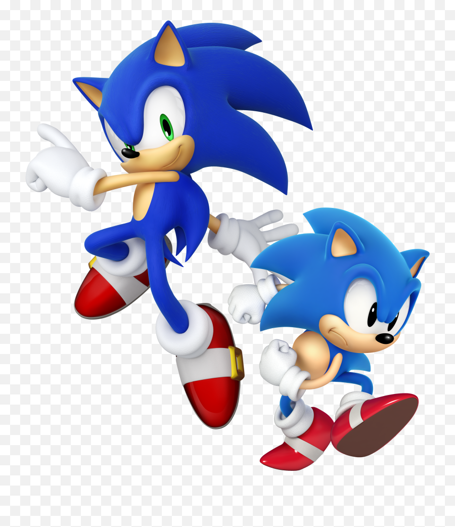 Sg Modern And Classic - Classic Sonic And Modern Sonic Png,Sonic Running Png
