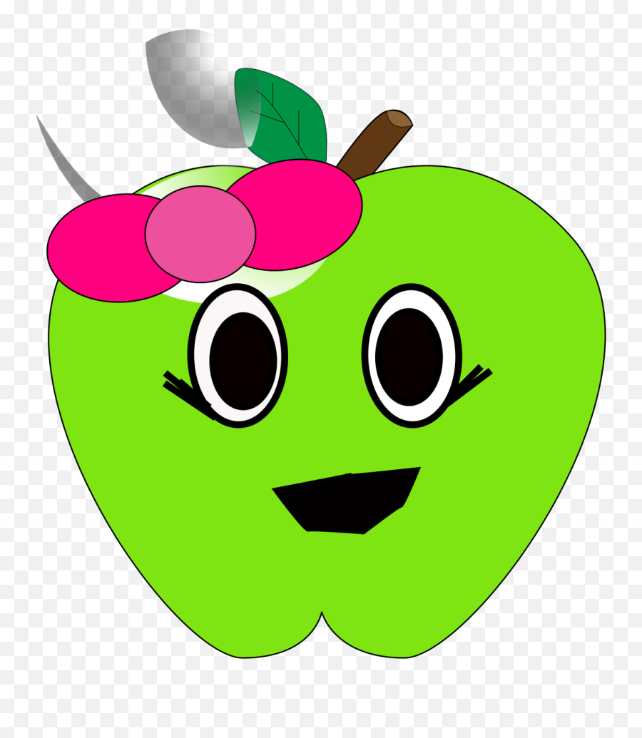 Smilling Little Apple Svg Vector Clip - Cute Green Apple Cartoon Png,Apple Clip Art Png