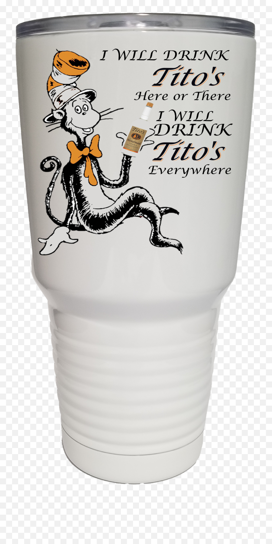 Cat U0026 The Hat With Titou0027s New 30oz Tumbler - Pint Glass Png,Tito's Vodka Logo Png