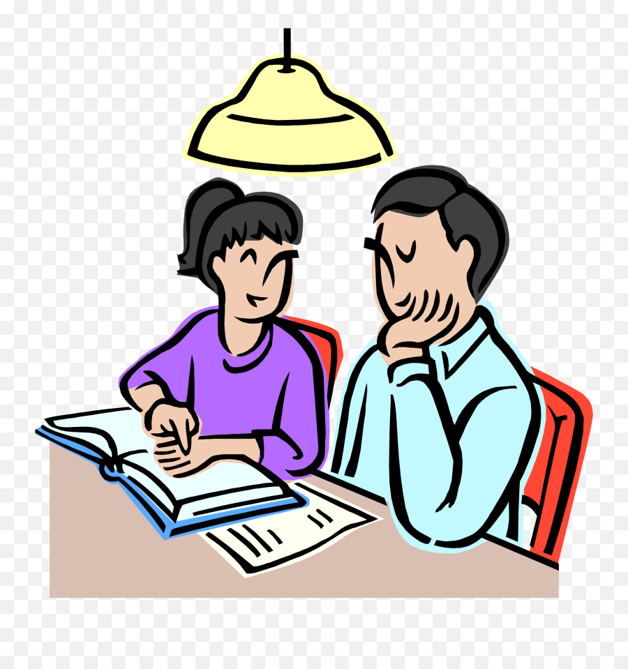 Homework Clipart Late - Parents Helping With Homework Cartoon Png,Homework Png