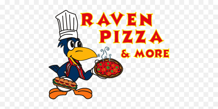 Raven Pizza And More U2013 Way To Go Local - Raven Pizza Png,Cartoon Pizza Logo