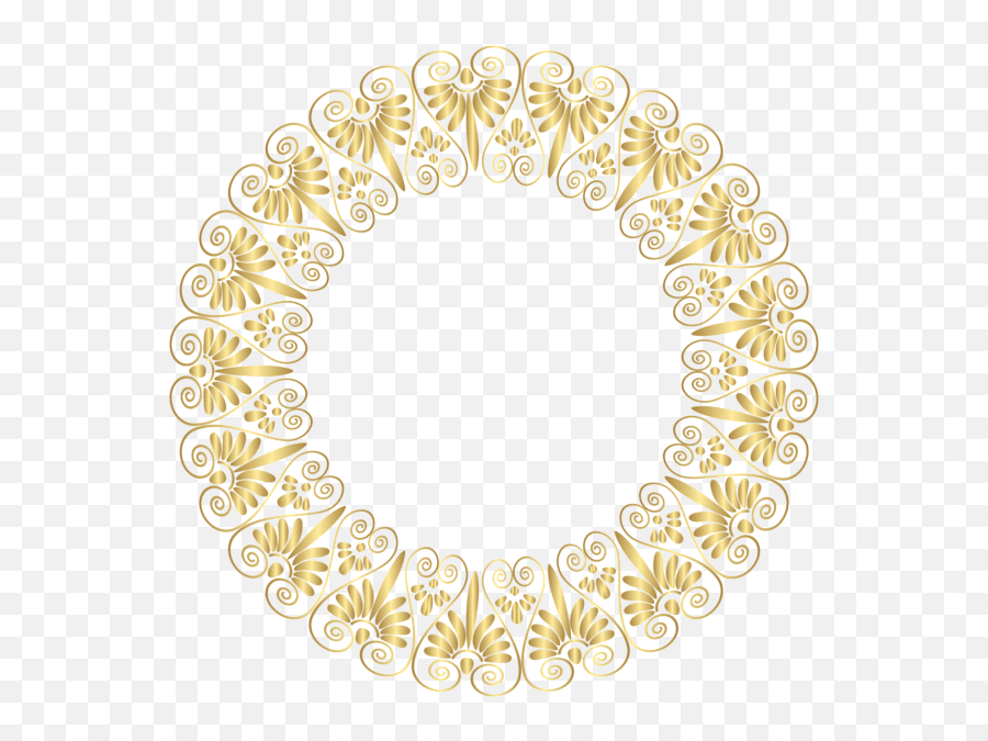 Floral Gold Golden Circle Frame Border Circleframe Deco - Fundo Para Convite Dourado Png,Floral Circle Png