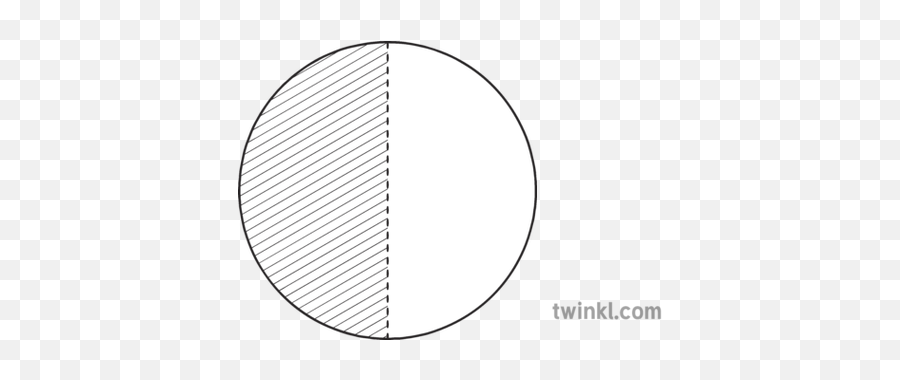 Circle With Half Shaded Fractions Maths Shapes Ks2 Black And - Dot Png,Half Circle Png