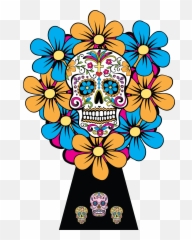 Sugar Skulls Dia De Los Muertos Bouquet - Sugar Skull Dia De Los Muertos Clipart Transparent Png,Dia De Los Muertos Png
