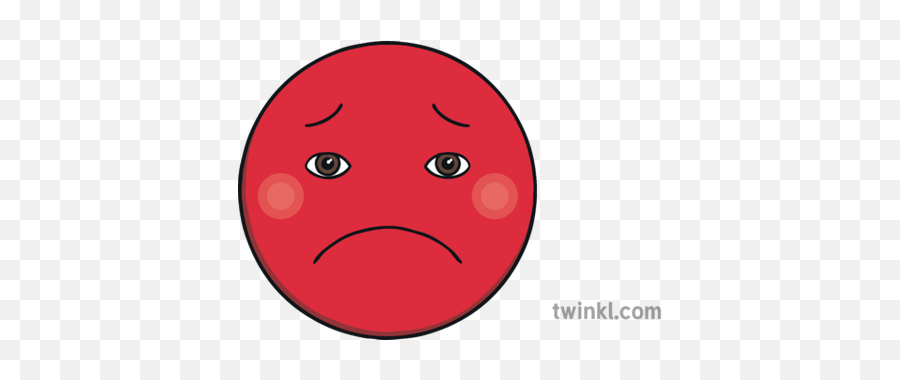 Red Sad Face Emoji Sen Illustration - Smiley Png,Sad Face Emoji Transparent