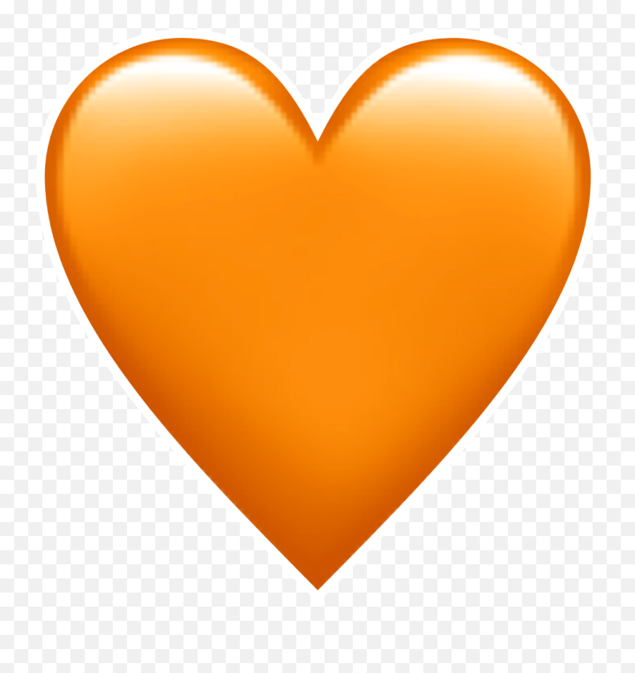 Emoji Domain Heart Sticker Iphone - Orange Heart Emoji Png,Heart Emojis Transparent