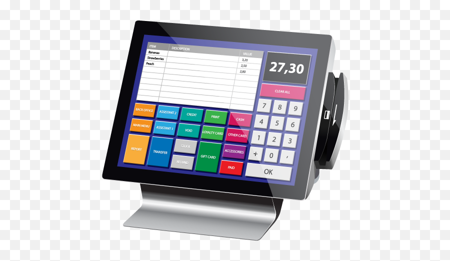 Download Pos Terminals - Model Cash Register Modern Full Cash Register With Card Reader Png,Cash Register Png