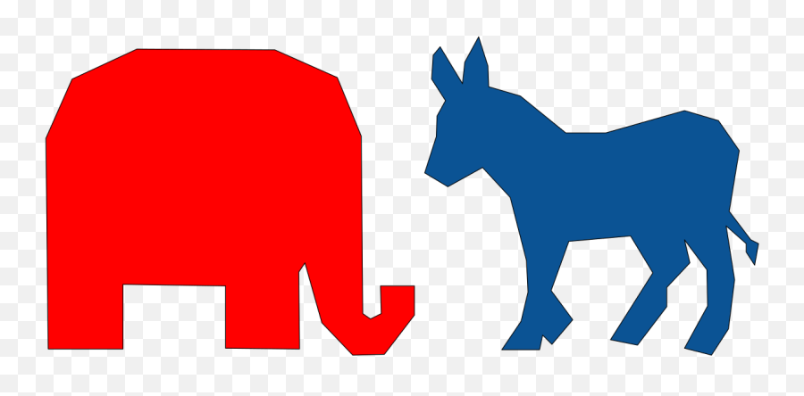 Donkey And Elephant - Democrat Blue Republican Red Png,Democrat Png