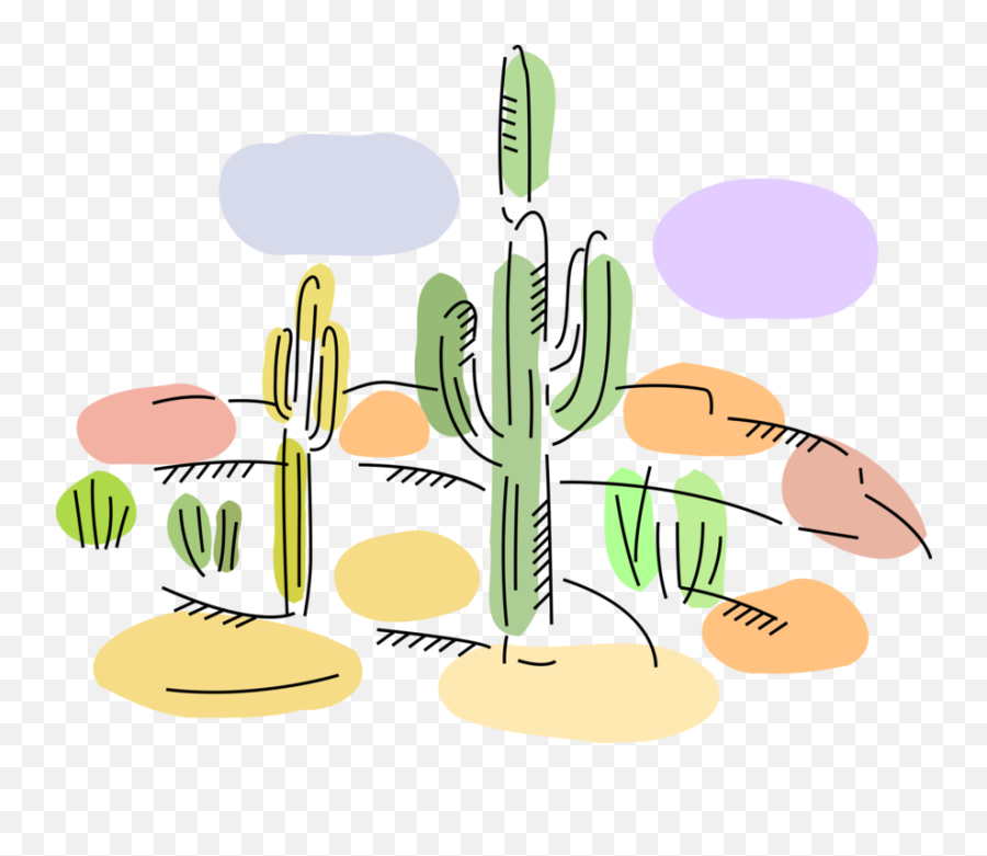 Download Desert Cactus Plant In Sonoran - Sonoran Desert Illustration Png,Desert Plant Png